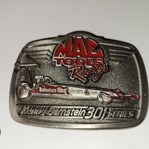Mac Tools Racing Belt Buckle - Silver and Red